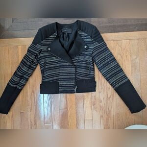 BCBGMaxAzria Black and White Striped Blazer